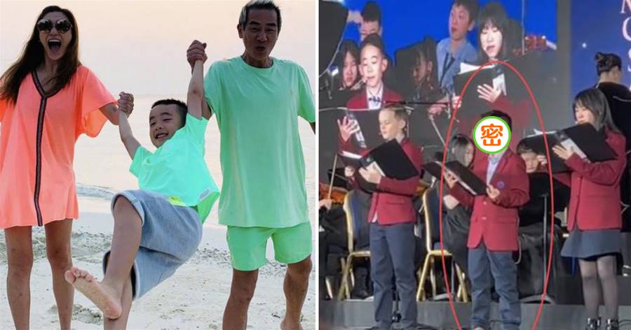 陳小春兒子在學校表演，9歲jasper和同學并排高歌，學費一年達28萬