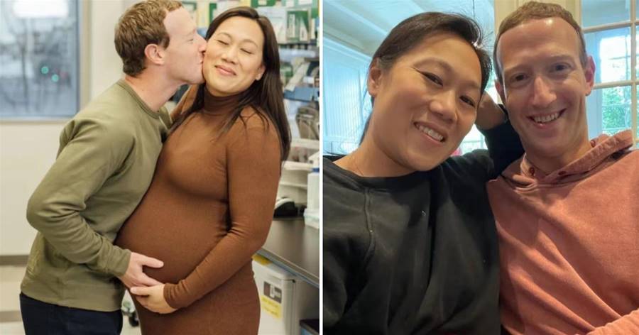 扎克伯格為38歲華裔妻子慶生，手捧其三胎孕肚，在實驗室甜蜜送吻