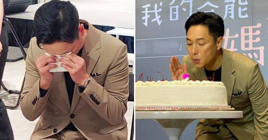 55歲知名男星痛失母親，出席活動崩潰大哭，被送蛋糕慶生很尷尬